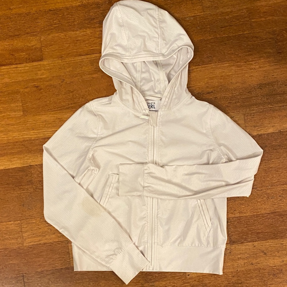 Athleta Girl White Hooded Jacket
